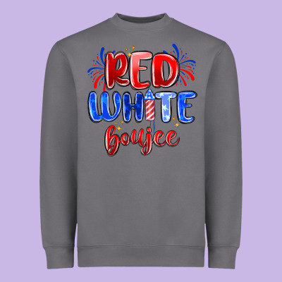 Red White Boujee Heavyweight Sweatshirt Designed By Maliassmallbusiness