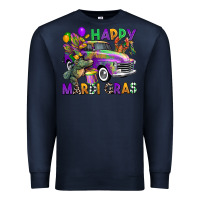 Navy happy mardi gras truck Premium Sweatshirt - CowGirlArtShop
