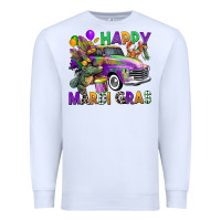 White happy mardi gras truck Premium Sweatshirt - CowGirlArtShop