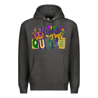 Charcoal Heather mardi gras queen Premium Hoodie - CowGirlArtShop