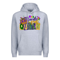 Heather Grey mardi gras queen Premium Hoodie - CowGirlArtShop