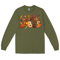 Army Green basketball vibes Long Sleeve Tee - MaliasSmallBusiness