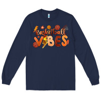 Navy basketball vibes Long Sleeve Tee - MaliasSmallBusiness