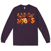 Plum basketball vibes Long Sleeve Tee - MaliasSmallBusiness