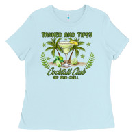 Baby Blue tanned and tipsy cocktail club sip and chill Ladies Tee - JahusDesignShop