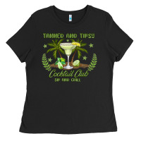 Black tanned and tipsy cocktail club sip and chill Ladies Tee - JahusDesignShop