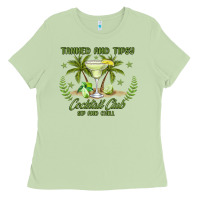 Matcha tanned and tipsy cocktail club sip and chill Ladies Tee - JahusDesignShop