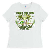 Tanned And Tipsy Cocktail Club Sip And Chill Ladies Tee | Teevron