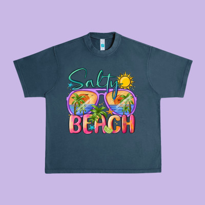 Salty Beach Urban Heavy Tee Designed By Maliassmallbusiness