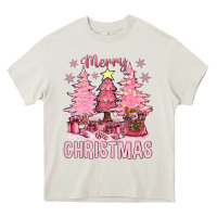Cream pink merry christmas bbs Heavy Core Tee - BundleAndBundleShop