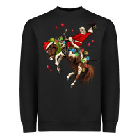 Black christmas cowboy santa Heavyweight Sweatshirt - MaliasSmallBusiness