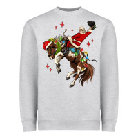 Heather Grey christmas cowboy santa Heavyweight Sweatshirt - MaliasSmallBusiness