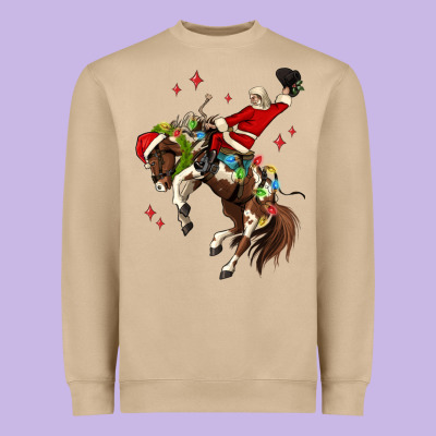 Christmas Cowboy Santa Heavyweight Sweatshirt Designed By Maliassmallbusiness