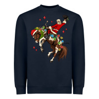 Navy christmas cowboy santa Heavyweight Sweatshirt - MaliasSmallBusiness