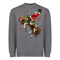 Storm christmas cowboy santa Heavyweight Sweatshirt - MaliasSmallBusiness