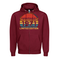 Burgundy Vintage 1971 Limited Zipper Hoodie - Bettercallsaul