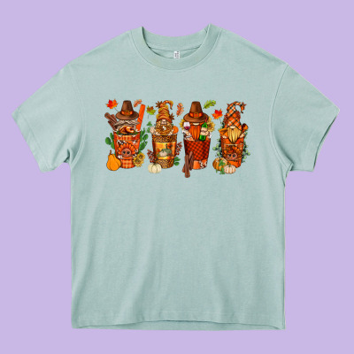 Thanksgiving Coffee Cups With Gnomes Bbs Heavy Core Tee Designed By Bundleandbundleshop