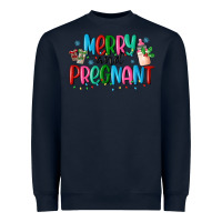 Navy merry and pregnant Heavyweight Sweatshirt - MaliasSmallBusiness