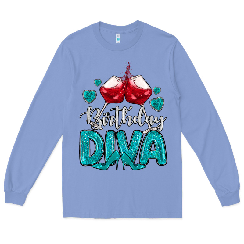 Birthday Diva Turquoise Long Sleeve Tee by MaliasSmallBusiness | Teevron