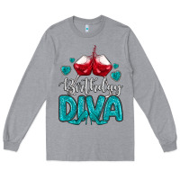 Heather Grey birthday diva turquoise Long Sleeve Tee - MaliasSmallBusiness