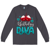 Smoke birthday diva turquoise Long Sleeve Tee - MaliasSmallBusiness