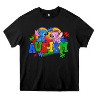 Black autism stitch with lilo Heavy Core Tee - AdoDesignShop