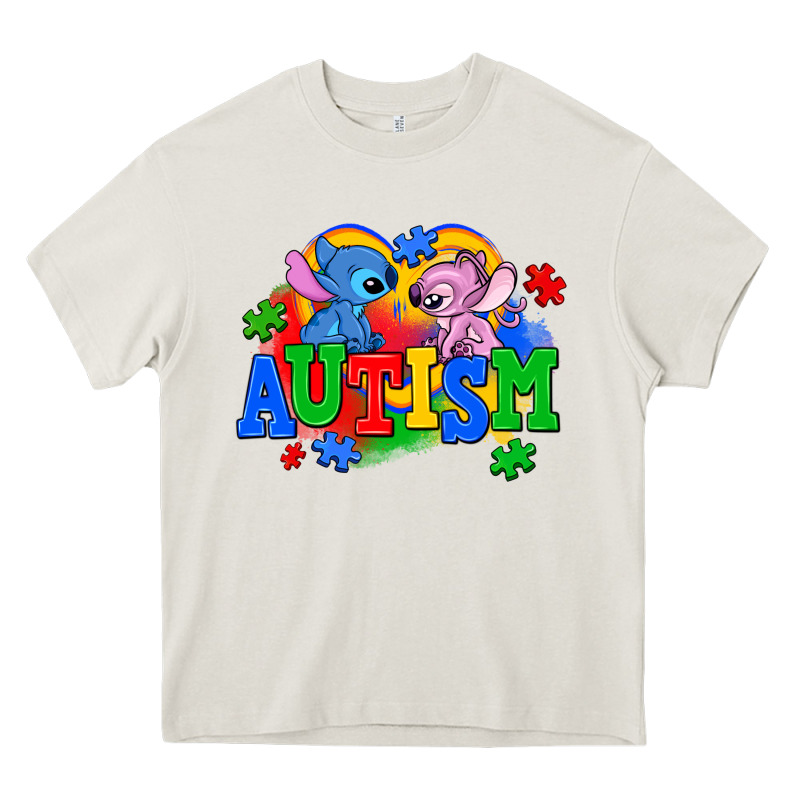 Autism Stitch With Lilo Heavy Core Tee by AdoDesignShop | Teevron