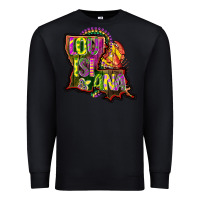 Black louisiana map Premium Sweatshirt - CowGirlArtShop