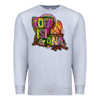 Heather Grey louisiana map Premium Sweatshirt - CowGirlArtShop