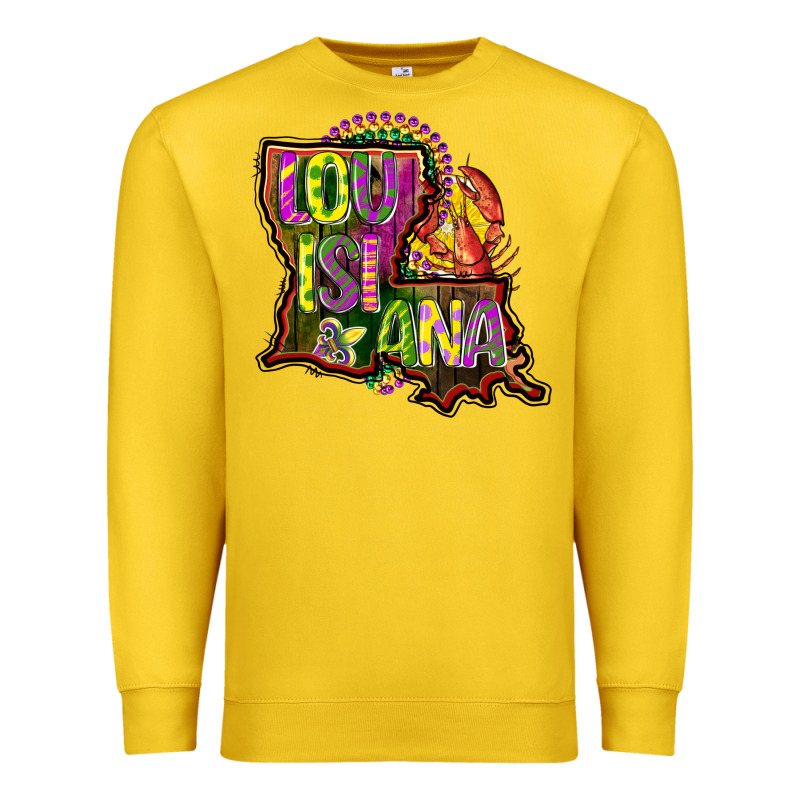 Louisiana Map Premium Sweatshirt by CowGirlArtShop | Teevron