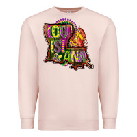 Pale Pink louisiana map Premium Sweatshirt - CowGirlArtShop