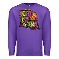 Purple louisiana map Premium Sweatshirt - CowGirlArtShop