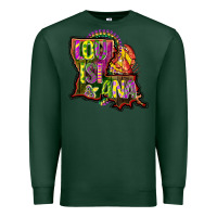 Sports Green louisiana map Premium Sweatshirt - CowGirlArtShop