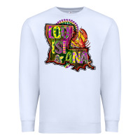 White louisiana map Premium Sweatshirt - CowGirlArtShop