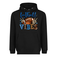 Black Football vibes blue and grey team color Heavyweight Hoodie - HowdyJamesFarm