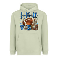 Football Vibes Blue And Grey Team Color Heavyweight Hoodie | Teevron