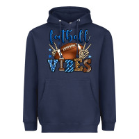 Navy Football vibes blue and grey team color Heavyweight Hoodie - HowdyJamesFarm