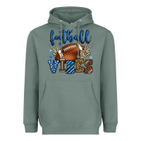 Sage Football vibes blue and grey team color Heavyweight Hoodie - HowdyJamesFarm