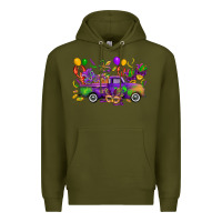 Army Green mardi gras truck Premium Hoodie - CowGirlArtShop