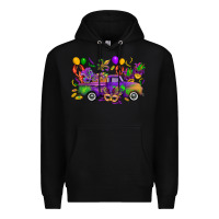 Black mardi gras truck Premium Hoodie - CowGirlArtShop