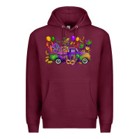 Burgundy mardi gras truck Premium Hoodie - CowGirlArtShop