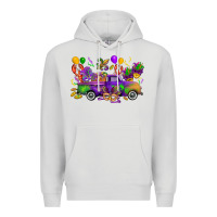 Dove Grey mardi gras truck Premium Hoodie - CowGirlArtShop
