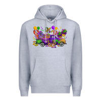 Heather Grey mardi gras truck Premium Hoodie - CowGirlArtShop