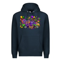 Navy mardi gras truck Premium Hoodie - CowGirlArtShop