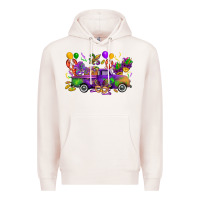 Pale Pink mardi gras truck Premium Hoodie - CowGirlArtShop