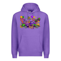 Purple mardi gras truck Premium Hoodie - CowGirlArtShop