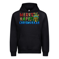 Black merry happy chrismukkah Urban Hoodie - FaDigitalArtStudio