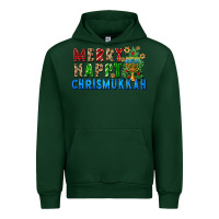 Forest Green merry happy chrismukkah Urban Hoodie - FaDigitalArtStudio