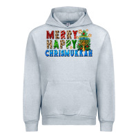 Heather Grey merry happy chrismukkah Urban Hoodie - FaDigitalArtStudio