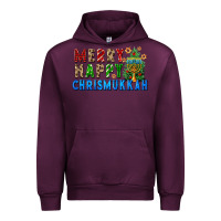 Mauve Wine merry happy chrismukkah Urban Hoodie - FaDigitalArtStudio